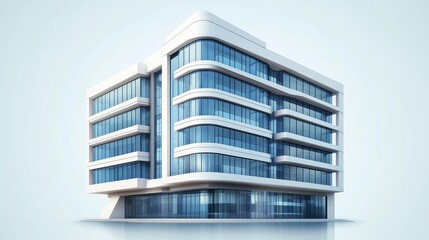 Poster - Modern architectural design featuring a sleek building with expansive glass windows located in an urban environment during daylight hours