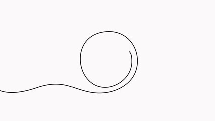 Poster - checkmark in circle continuous line drawn animation. approved linear symbol animated video.