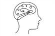 © MdOmar - Continuous one line drawing of human brain. Hand drawn minimalism style. brain line art vector illustration