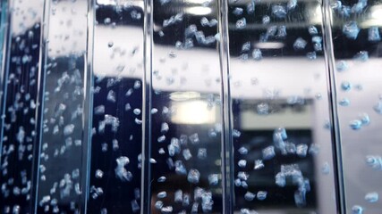 Poster - An Artistic Abstract Bubble Reflection onto a Liquid Surface with a Variety of Elements. Media