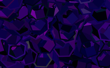 Poster - Dark Purple vector texture with colorful hexagons.
