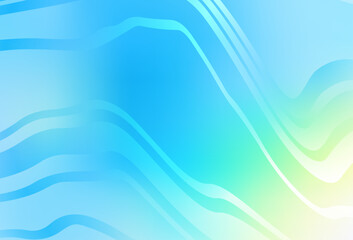 Poster - Light Blue, Green vector texture with curved lines.