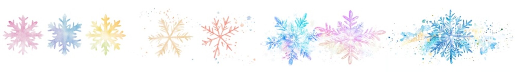 Aufkleber - Watercolor illustration of a snowflake with an isolated background.