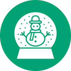 Sticker - Snow Globe glyph circle icon