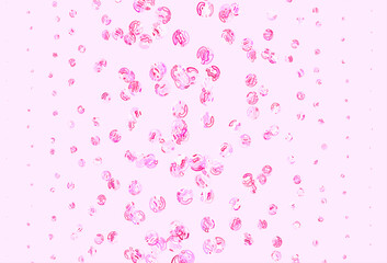 Poster - Light Pink vector template with circles.