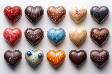 Wall Mural - Deluxe Heart-Shaped Chocolate Dessert Set: Gourmet Treats for Romantic Occasions and Sweet Moments