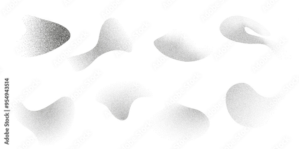 Pointillist Gradient Dotwork abstract noise fluid grain gradient elements. Pointillism ...