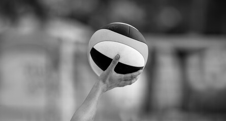 Wall Mural - Volleyball Beach Player Volley Ball Sport Athlete Black And White