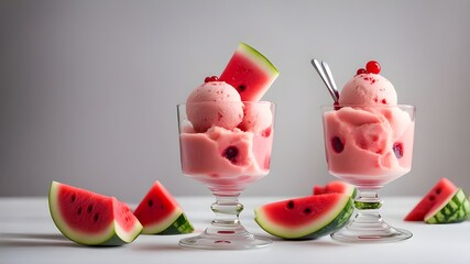 Wall Mural - set of watermelon ice cream