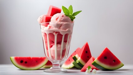 Wall Mural - set of watermelon ice cream