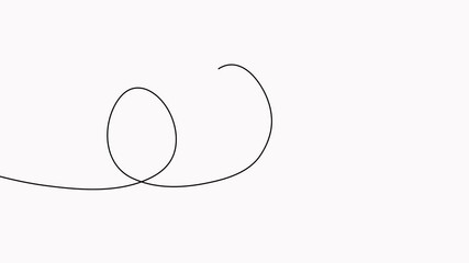 Poster - Animated egg continuous one line drawing. Easter egg linear symbol animation.