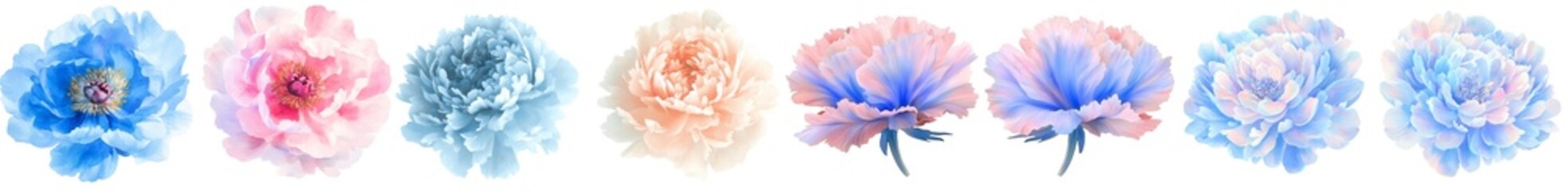 Poster - Watercolor clipart illustration of spring flowers on an isolated background.