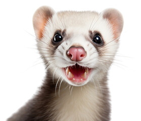 Canvas Print - PNG Smiling ferret animal mammal mustelinae.