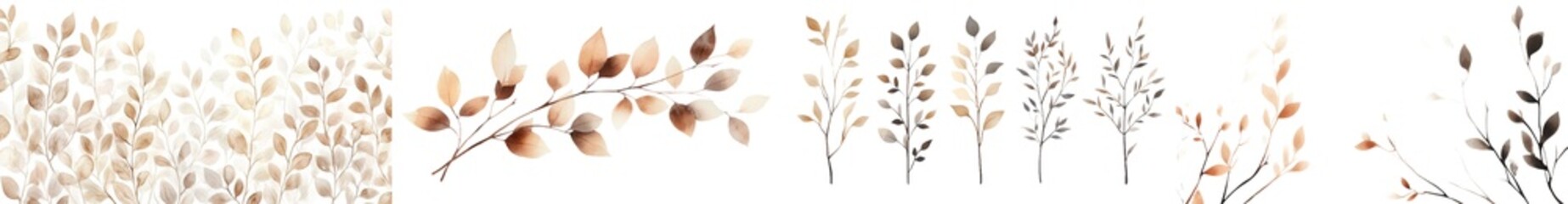 Poster - A watercolor illustration of autumn leaves on an isolated background.