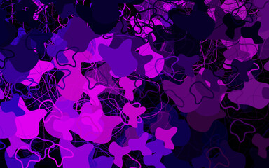 Poster - Dark Purple vector backdrop with memphis shapes.