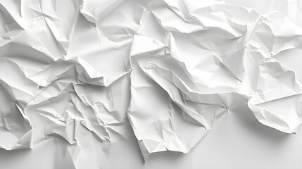 Sticker - Abstract White Crumpled Paper Texture Background