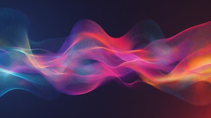 Fototapete - A graphic representation of electrical waveforms in a vibrant color scheme, set against a dark background for contrast and clarity.
