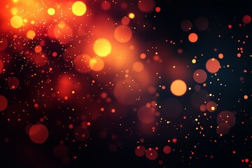 Poster - Abstract artwork featuring vibrant bokeh lights against a dark background, creating a warm and inviting atmosphere during evening hours
