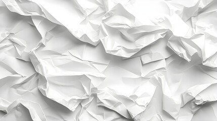 Sticker - Crumpled White Paper Texture Background