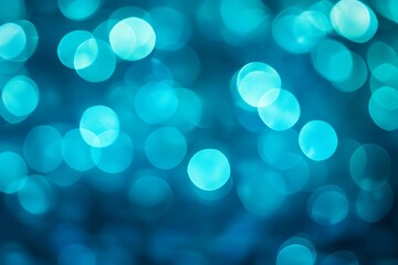 Poster - Bright turquoise bokeh lights create a mesmerizing background perfect for celebrations or artistic projects