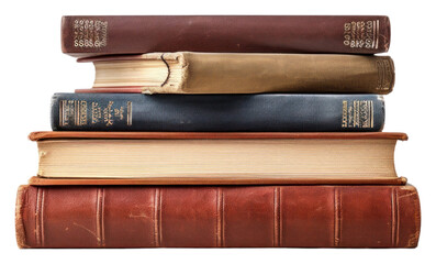 Canvas Print - PNG Stack of books publication white background arrangement.