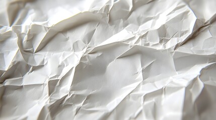 Sticker - Crumpled White Paper Texture Background