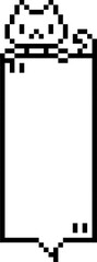 Fototapete - 8bit retro game animal pet cat pixel text box memo speech bubble balloon, icon sticker keyword plann