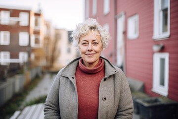 Portrait of a senior body positive woman in residential area