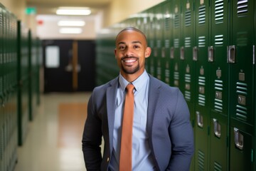 Wall Mural - Smiling portrait of a African American male student