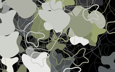 Poster - Dark Gray vector pattern with random forms.