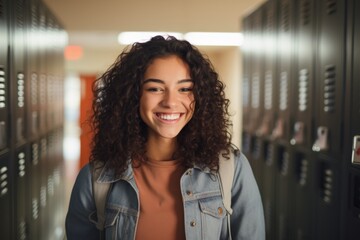 Wall Mural - Smiling portrait of a female student