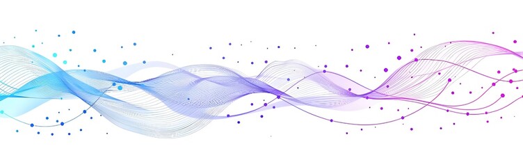 Poster - white background, blue and purple gradient lines forming a network of nodes on the right side of the screen.