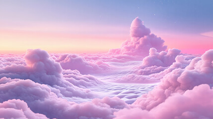 Wall Mural - Dreamy Pink Clouds at Sunset Sky