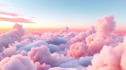 Wall Mural - gentle pink clouds fill the morning sky as the day begins, casting a peaceful atmosphere over the ho