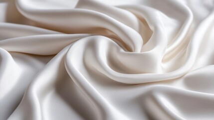 The smooth white silk fabric carefully folds and drapes, offering a soft texture that enhances any creative application