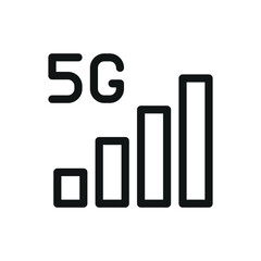Poster - 5G signal isolated icon, 5G generation network vector symbol with editable stroke