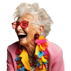 Sticker - PNG Laughing portrait adult celebration.