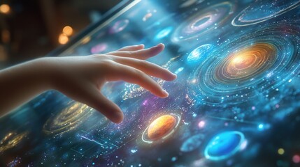 Hand Reaching for a Digital Galaxy