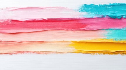 Poster - Bright and bold paint strokes create a striking display of color on a white background, demonstrating artistic flair and vibrancy