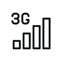 Poster - 3G signal isolated icon, 3G generation network vector symbol with editable stroke