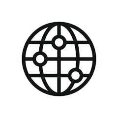 Poster - World network isolated icon, global telecommunication vector symbol with editable stroke