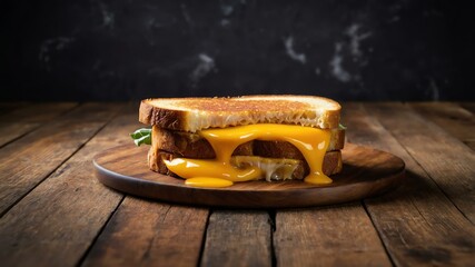 Wall Mural - classic american dish grilled cheese sandwich isolated on a aesthetic plate, concept for advertiseme