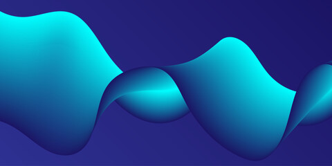 Wall Mural - Abstract blue background with dynamic waves. technology network Vector illustration design