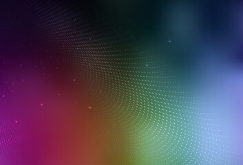 Poster - Dark Multicolor vector Blurred bubbles on abstract background with colorful gradient.