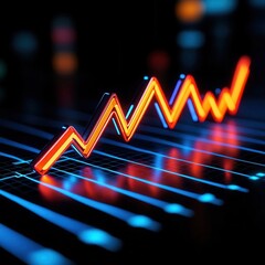 Digital graph showing sharp declines in interest rates, global financial crisis concept