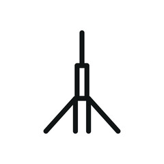 Poster - Antenna mast isolated icon, tripod mast vector symbol with editable stroke