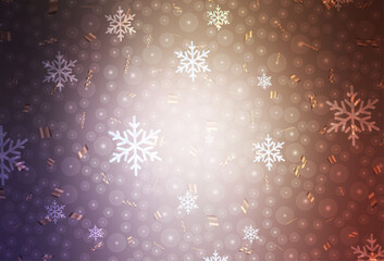 Poster - Light Purple, Pink vector pattern in Christmas style.