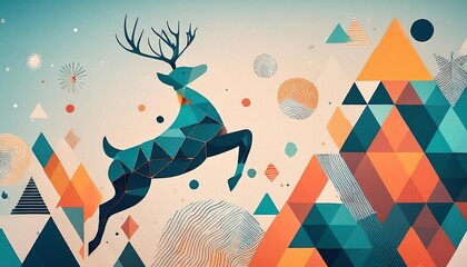 Wall Mural - christmas geometric shapes 