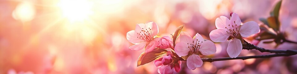 Canvas Print - A close up of a pink flower with the sun shining on it