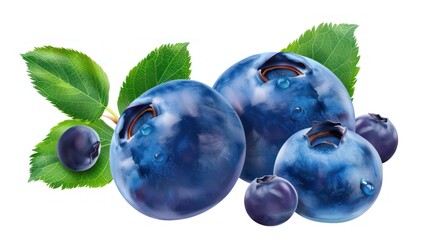 Wall Mural - Fresh Blueberries with Dew Drops